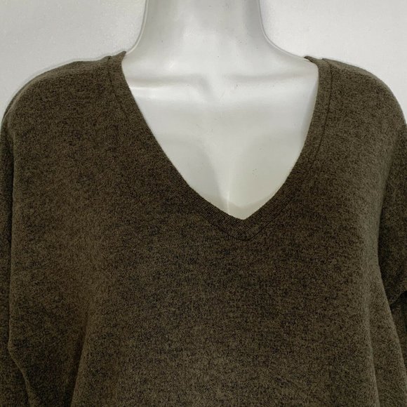 Express One Eleven Women Blouse Size XS 3/4 Sleeve Tunic Hi Low V Neck Green - Picture 3 of 7